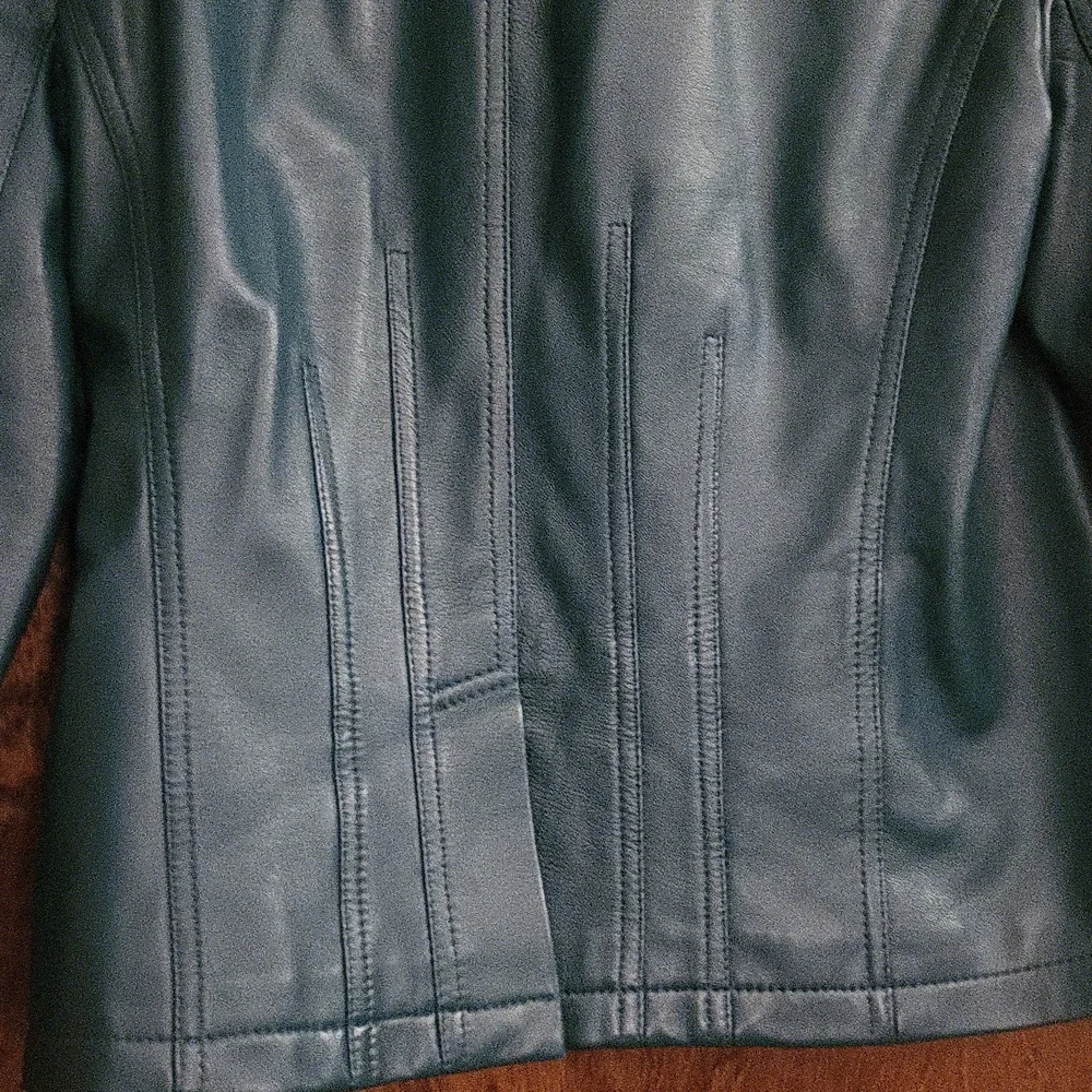 Teal Buttery Soft Leather Jacket Small - Picture 3 of 7